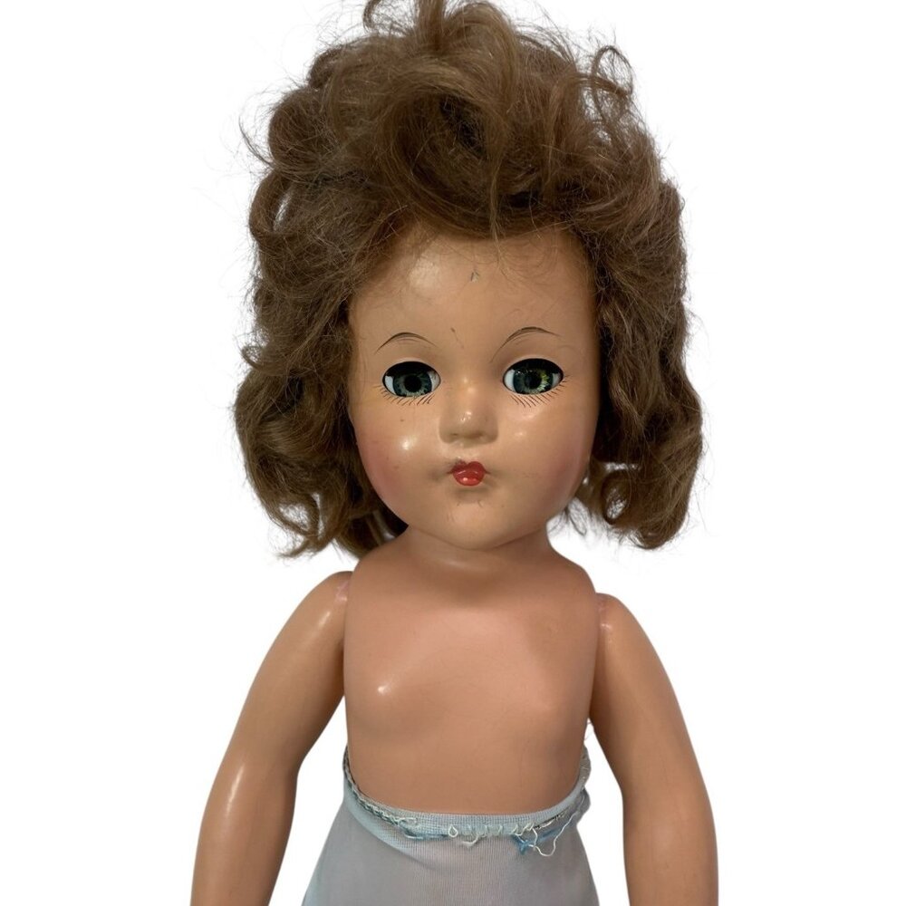 Vintage 1940s Effanbee Little Lady 14" Composition Doll Sleep Eyes Anne Shirley